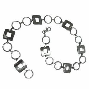 Square Shape & O Ring Link Metal Chain Belt!